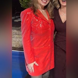 Red sequined blazer dress